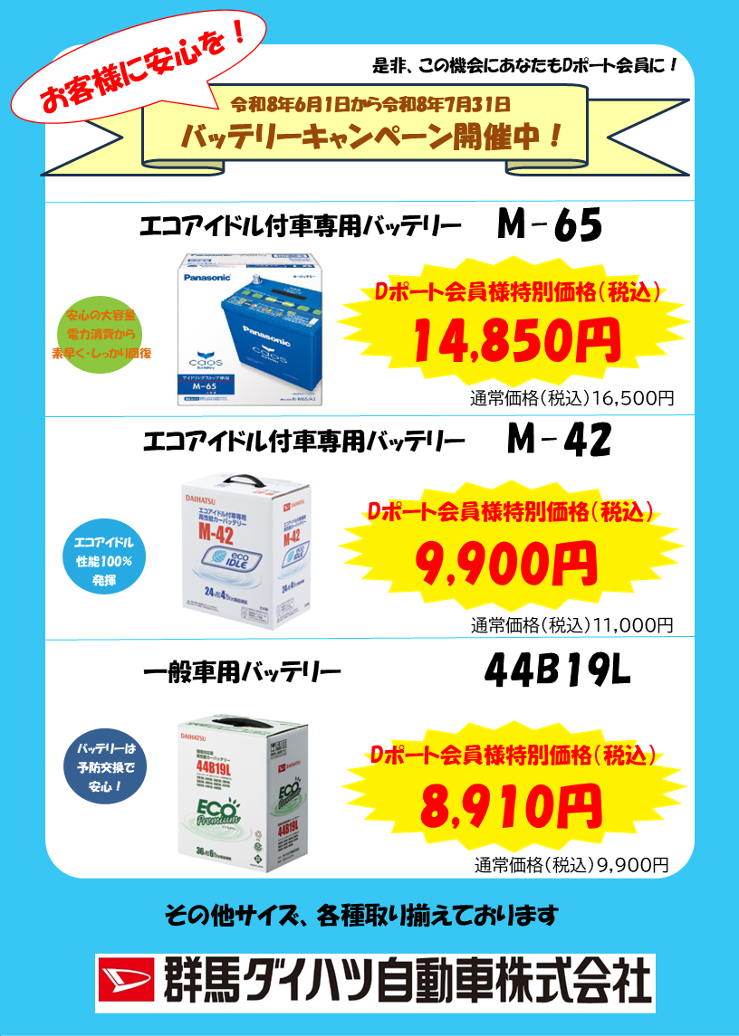 バッテリー価格表